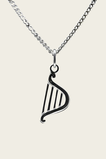 Zilveren Harp ketting hanger - 2