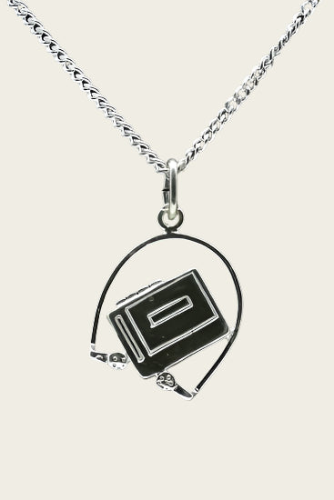 Zilveren Walkman ketting hanger