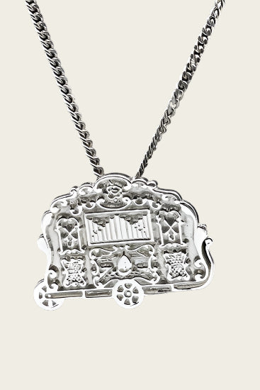 Zilveren Draaiorgel ketting hanger