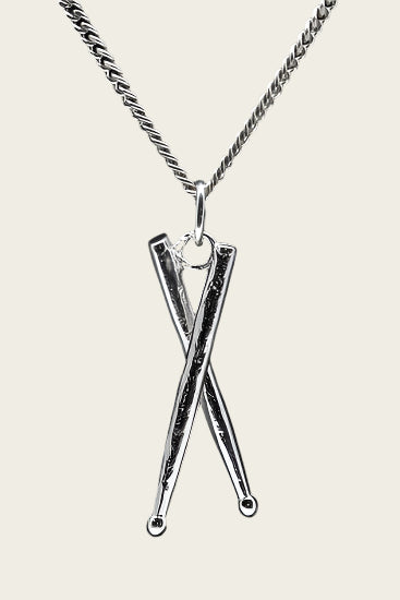 Silver Drumsticks Coarse Necklace Pendant