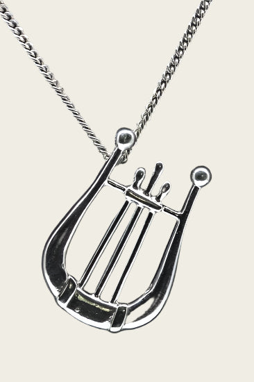 Zilveren Harp handuitvoering ketting hanger