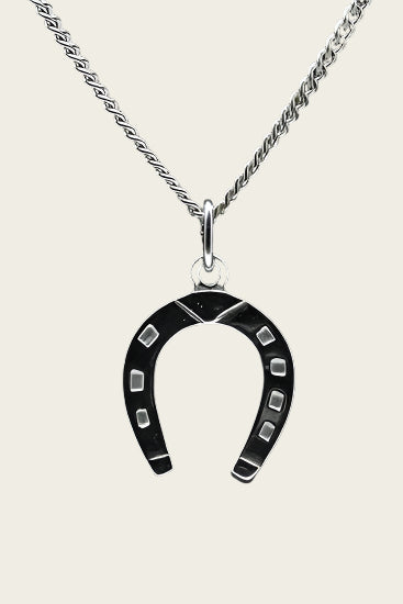 Zilveren Paardenhoef ketting hanger - groot