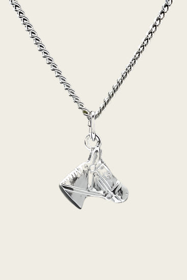 Zilveren Paardenhoofd ketting hanger - middel