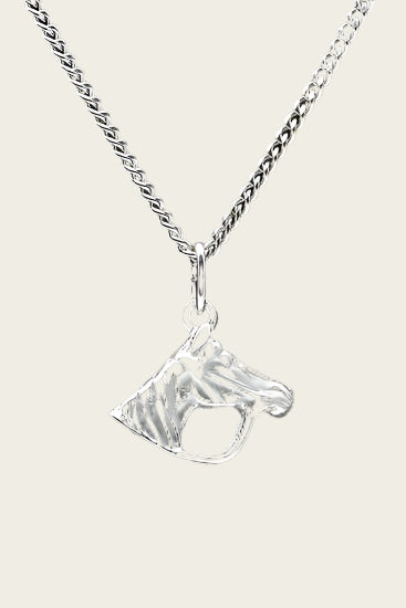 Zilveren Paardenhoofd ketting hanger