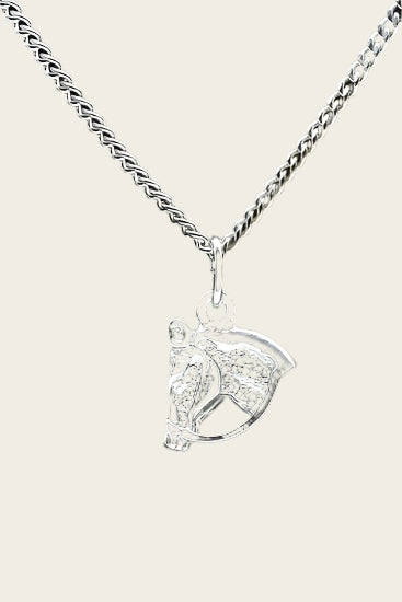 Zilveren Paardenhoofd ketting hanger