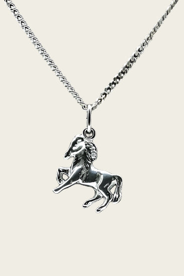 Zilveren Paard ketting hanger - klein