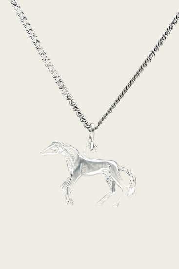 Zilveren Paard ketting hanger - prairie