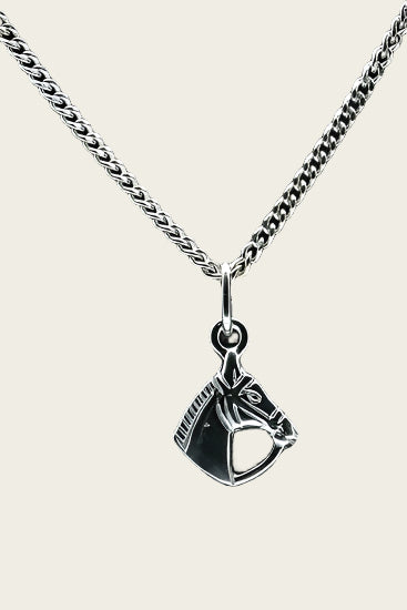 Zilveren Paardenhoofd ketting hanger - klein