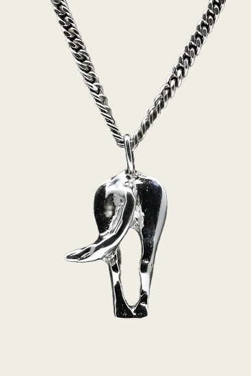 Zilveren Paard achterkant ketting hanger