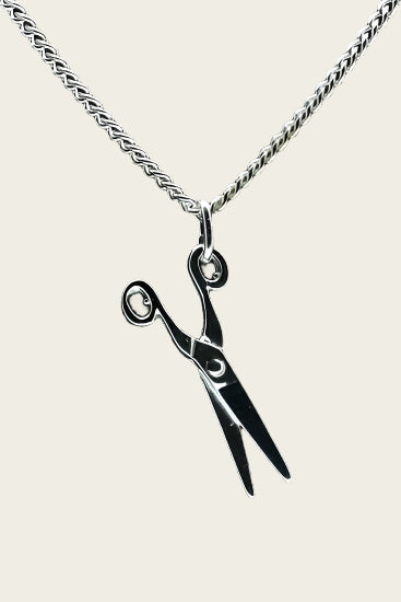 Zilveren Schaar ketting hanger - middel