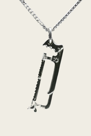 Zilveren IJzerzaag ketting hanger