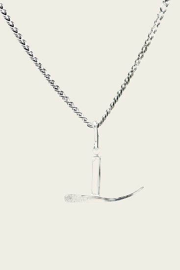 Zilveren Stratenmaker houweel ketting hanger - klein