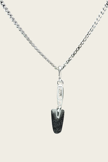Zilveren Metseltroffel ketting hanger - recht