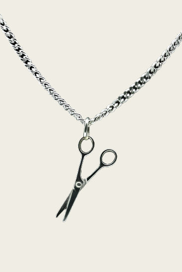 Zilveren Schaar ketting hanger - klein