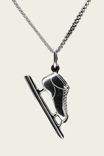 Zilveren Noren schaats ketting hanger