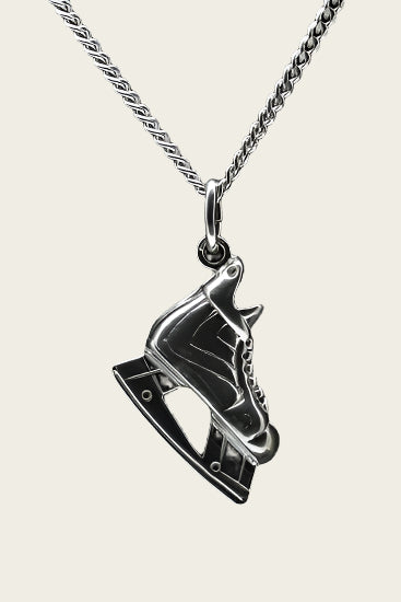 Zilveren Hockey schaats ketting hanger