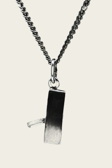 Zilveren Blokschaaf ketting hanger
