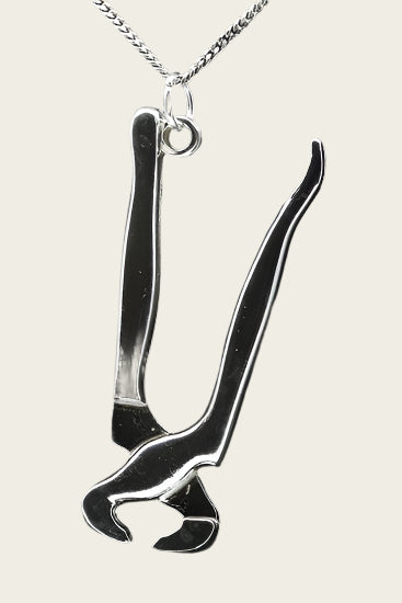 Zilveren Knijptang XL ketting hanger