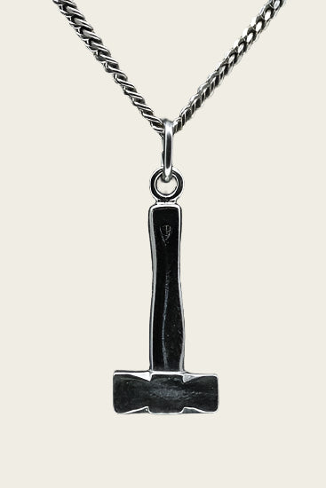 Zilveren Moker hamer ketting hanger