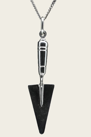 Zilveren Metseltroffel XL ketting hanger