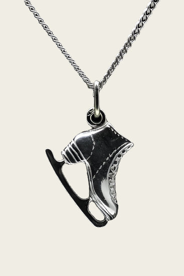 Zilveren Kunstschaats ketting hanger