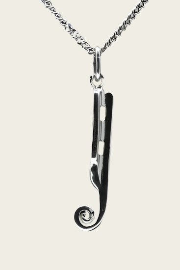 Zilveren Friese doorloper schaats ketting hanger