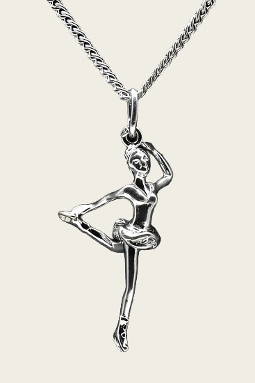 Zilveren Kunstschaatsen ketting hanger