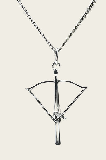 Zilveren Kruisboog ketting hanger