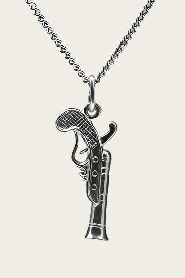 Zilveren Pistool ketting hanger - antiek