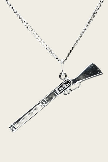 Zilveren Jachtgeweer ketting hanger