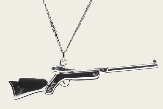 Zilveren Windbuks ketting hanger - groot