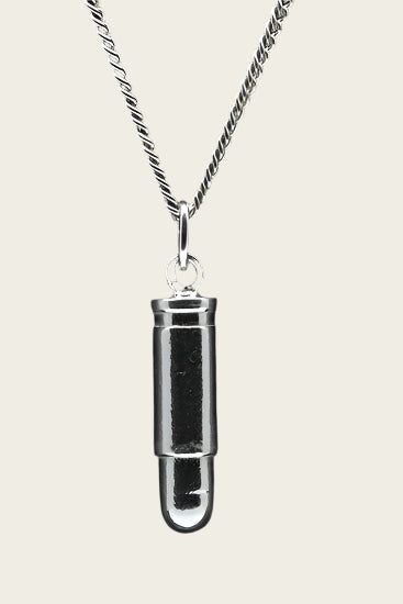Zilveren Kogel middel ketting hanger