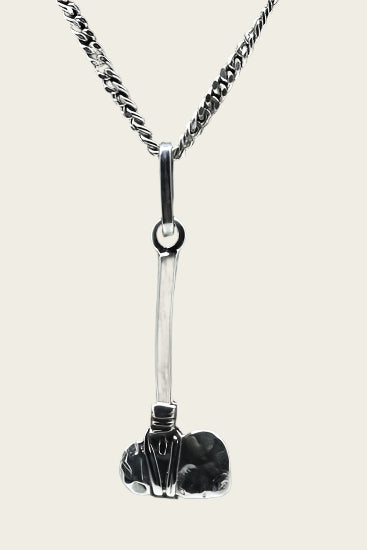 Zilveren Stenen bijl ketting hanger