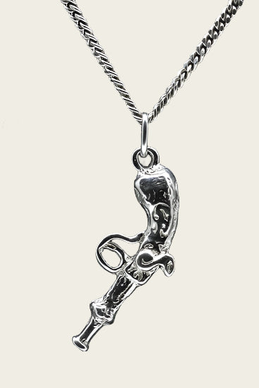Zilveren Pistool antiek Spaans ketting hanger