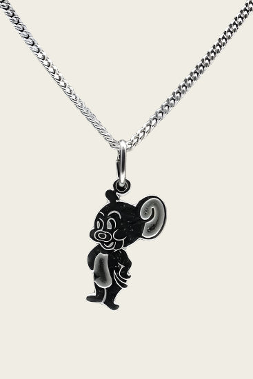 Zilveren Cartoon Tekenfilm muis ketting hanger