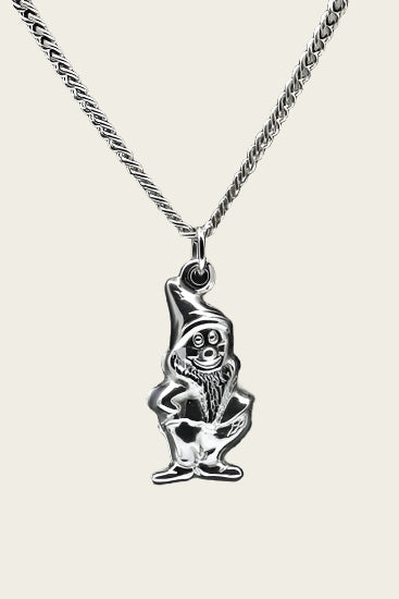Zilveren Kabouter ketting hanger