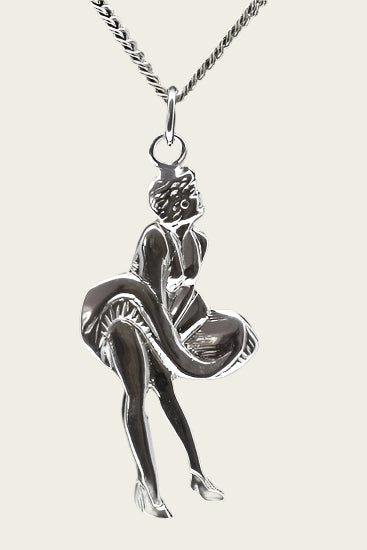 Zilveren Marilyn Monroe ketting hanger