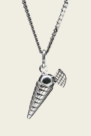 Zilveren IJsje Oubliehoorn ketting hanger