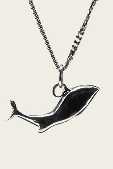 Zilveren Walvis abstract ketting hanger