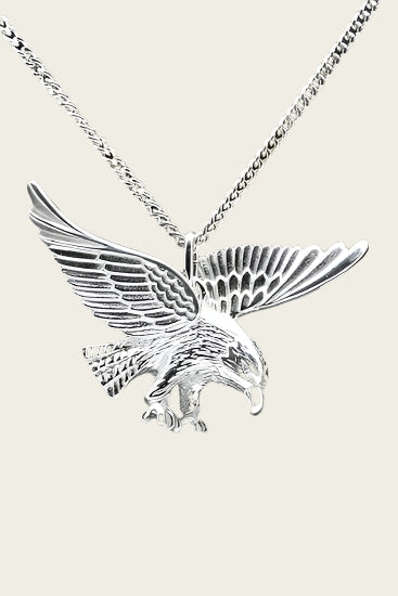 Silver Eagle Necklace Pendant Large