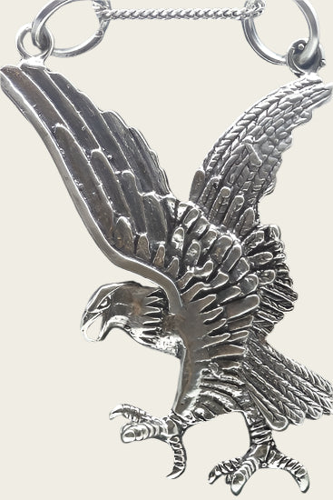 Silver Eagle on the Attack XL Necklace Pendant
