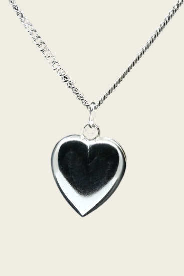 Zilveren Hart ketting hanger - middel