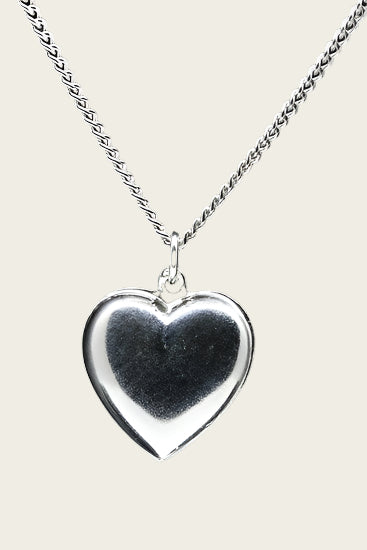 Zilveren Hart ketting hanger - groot