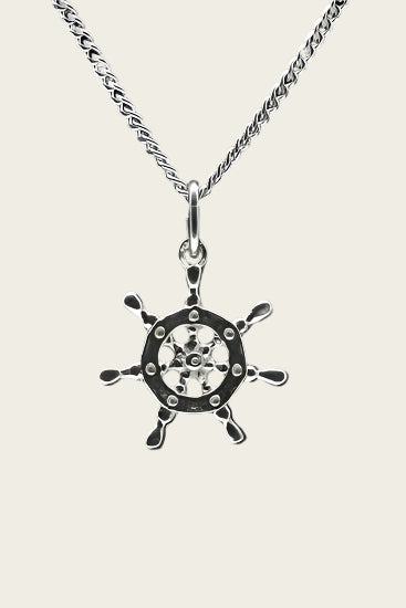 Zilveren Stuurrad ketting hanger