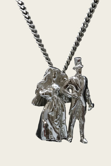Zilveren Bruidspaar ketting hanger