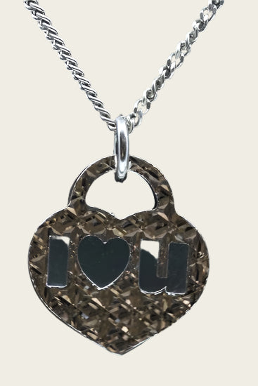 Zilveren Hart I Love You ketting hanger