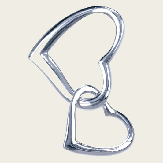 Zilveren Dubbelhart klein ketting hanger