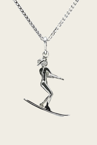 Zilveren Waterskiester ketting hanger