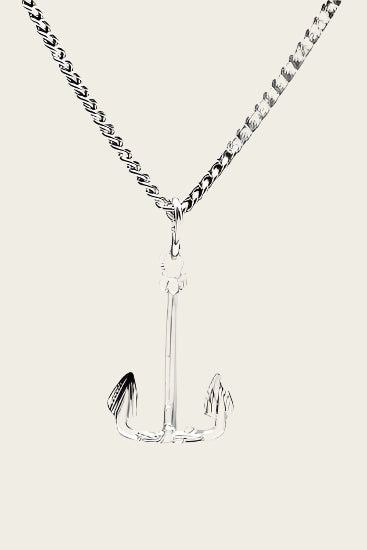 Zilveren Anker ketting hanger - 2