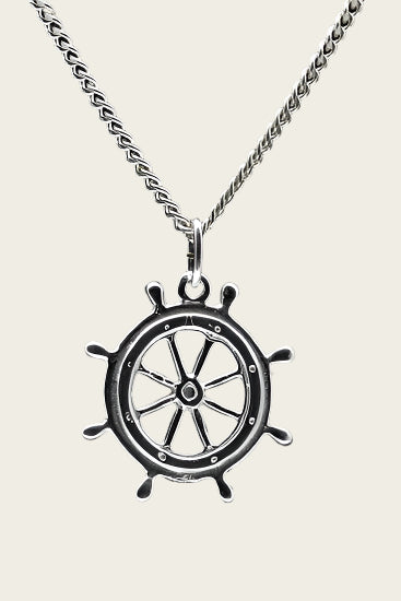 Zilveren Stuurrad ketting hanger - 2